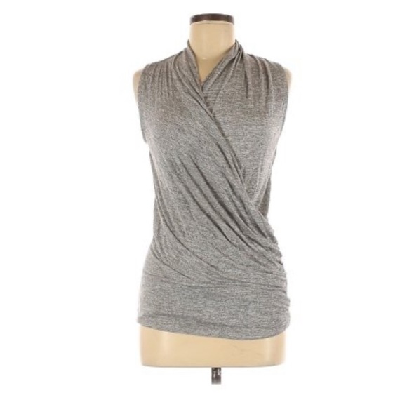Market & Spruce Tops - Open V-neck and super soft top with ruched side